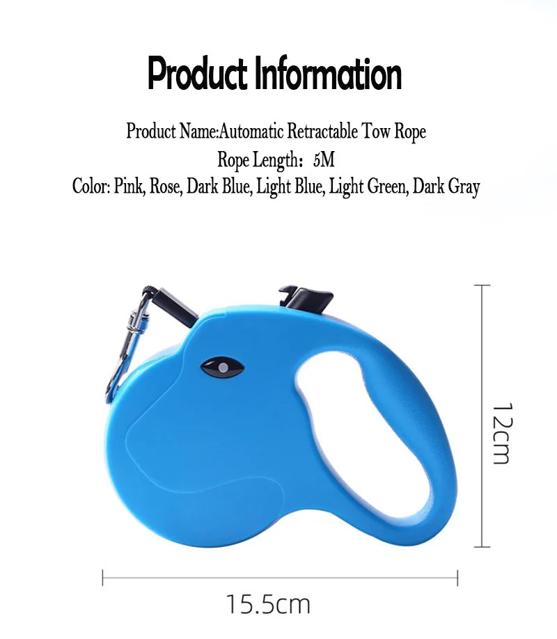5M Long A Multi Color Cat Dog Head Shaped Pet Leash With Adjustable Length Durable Sturdy And Easy To Grip