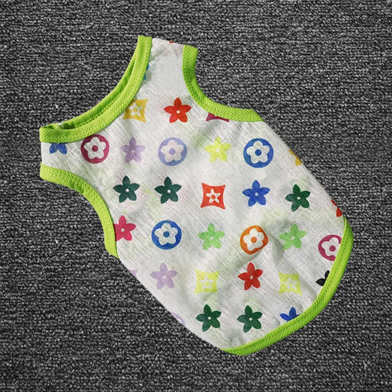 Summer Dog T-shirt Pet Clothing Chihuahua Clothes for Little Dog French Bulldog Printed Vest Pug Hoodie York Breathable Skirts