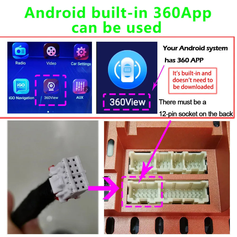 1080P 360° Panoramic Camera HD Rear / Front / Left / Right 3D 360 Bird View Panoramic Accessories For Car Android Radio