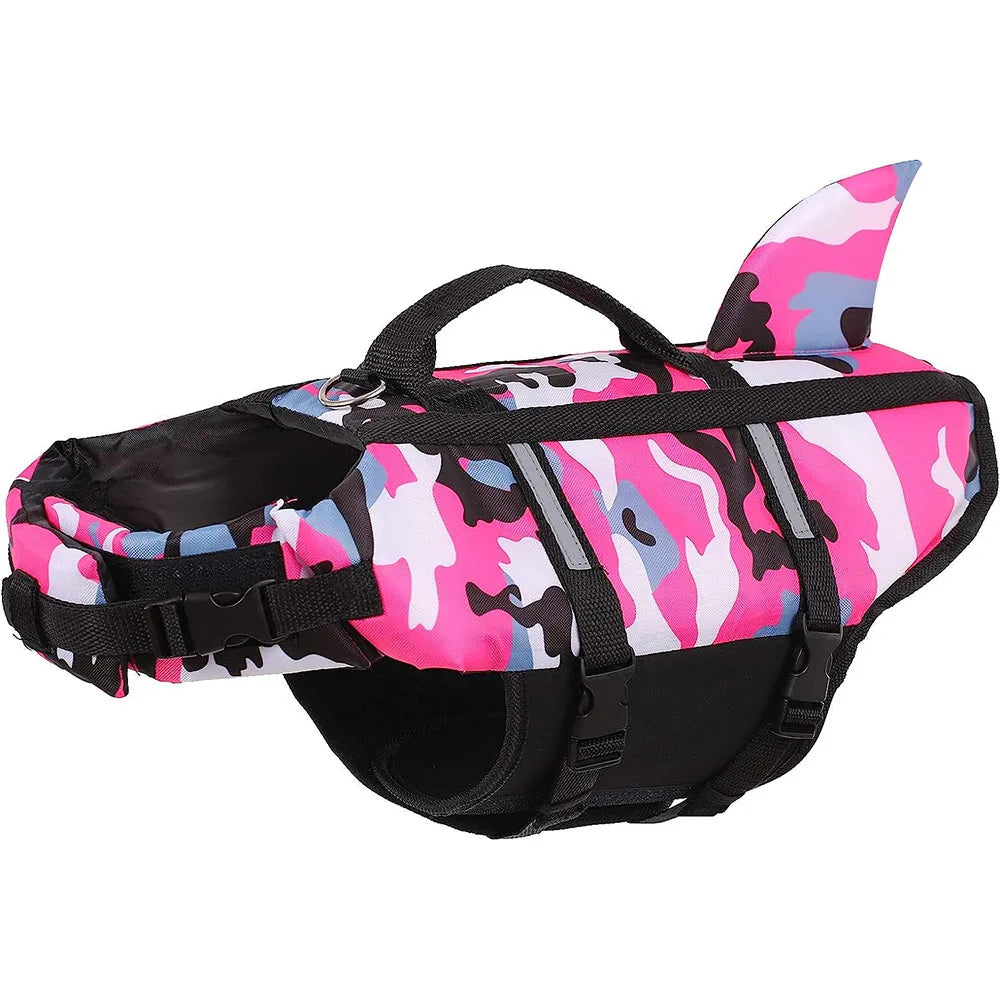 Dog Life Jacket Lightweight Adjustable High Visibility Dog Life Vest for Swimming High Flotation Reflective Life Jacket for Dogs
