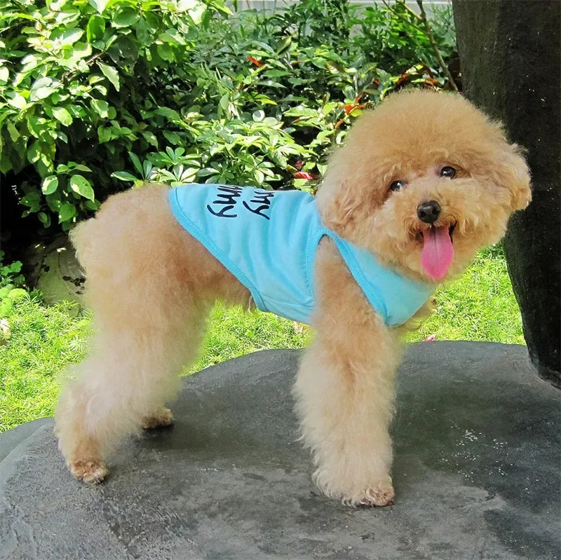 Cute Paw Printed Heart Love Design Small Dog Vest Clothes Summer Spring TShirts For Dogs Costume Puppy Dog Accessories Chihuahua