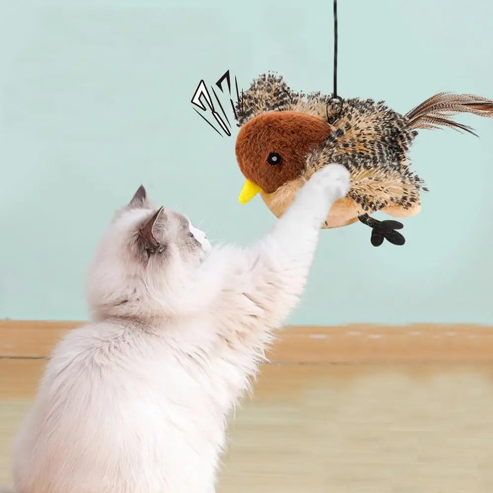 Usb Rechargeable Cat Toy Flapping Bird Cat Toy Interactive Plush Toy Remote Control USB Flapping Wings Cat Toy Chirping Cat Toy