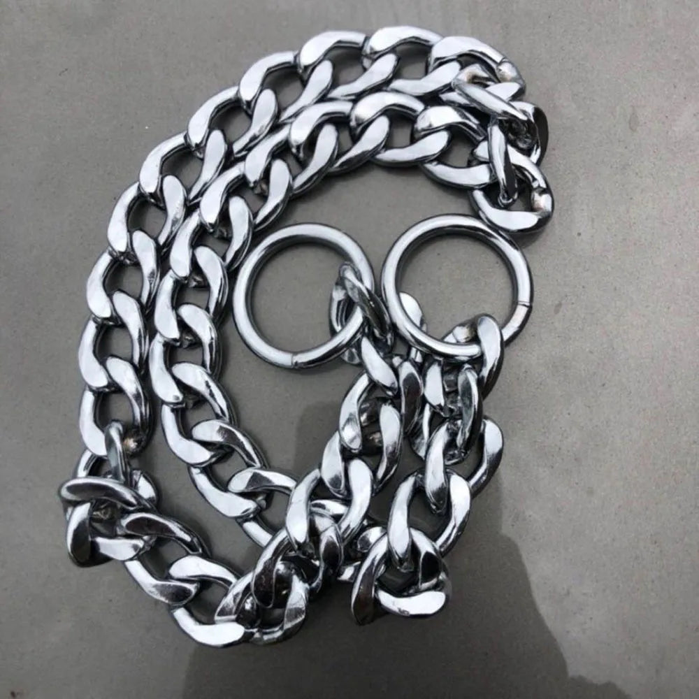 Dog Collar Slip Chains for Dogs Smooth Flat Stainless Steel Choke Chain Collar for Training Small Medium Large Dogs Pet Products