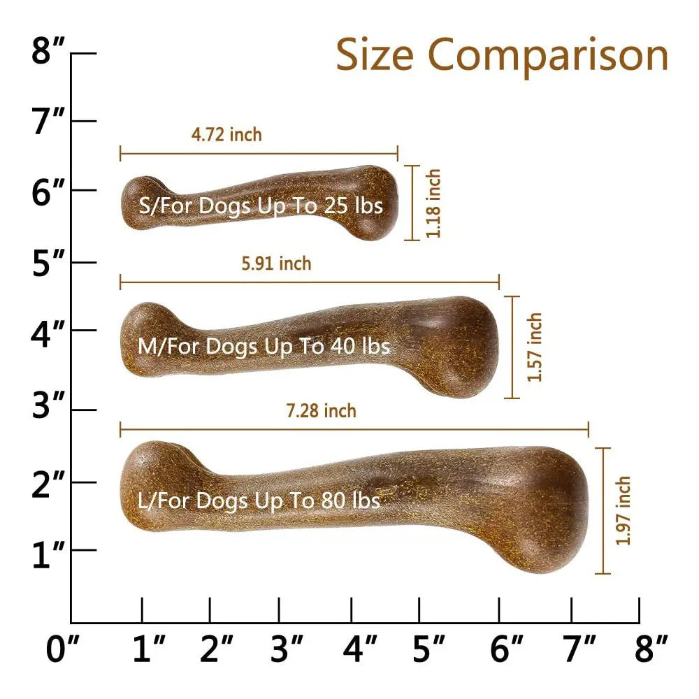 Indestructible Dog Chew Toys for Aggressive Chewers Real Beef Flavor Durable Dog Teething Chew Toy Bone for Large Small Puppies