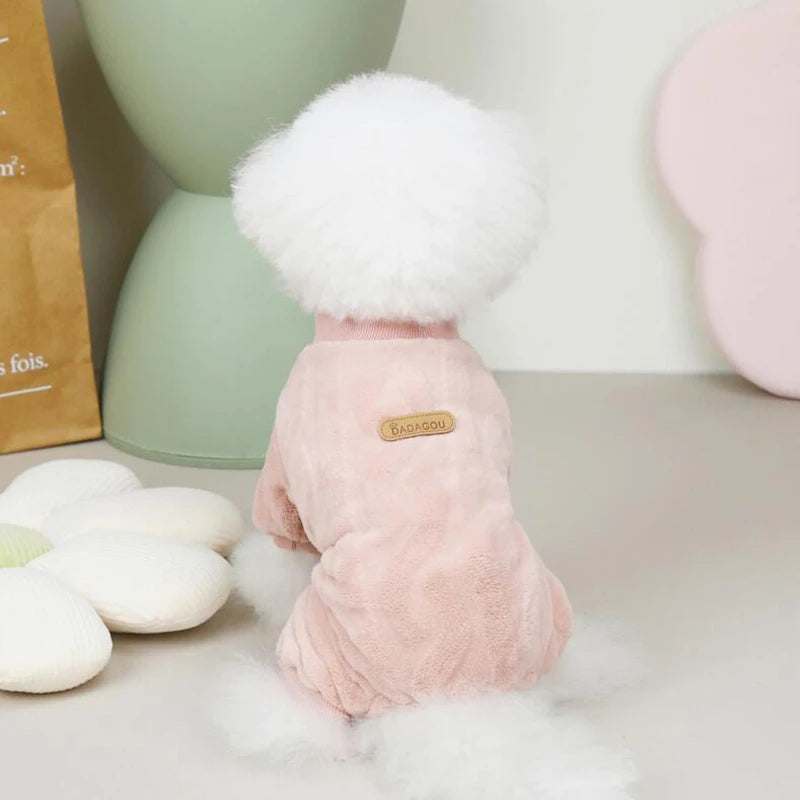 Luxury Fashion Thermal Fleece Dog Pajamas Onesie Winter Puppy Jumpsuit Poodle Chihuahua Yorkie Boy Dog Clothes for Small Dogs