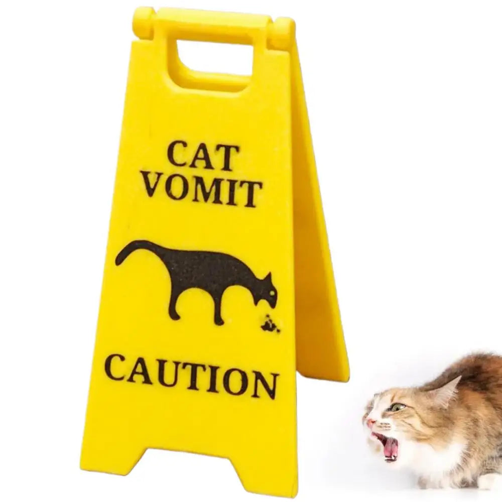 Cat Dog Vomit Caution Sign Funny Creative Dog Cat Vomit Caution Sign 3D Printed Yard Sign Cat Dog Vomit Warning Sign Board