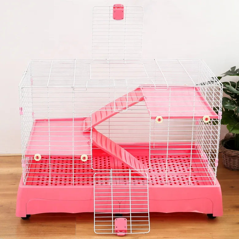 New Products Metal Wire Indoor Home Use Pet Rabbit Cage with Plastic Matting Cheap Pet Cage With Tray