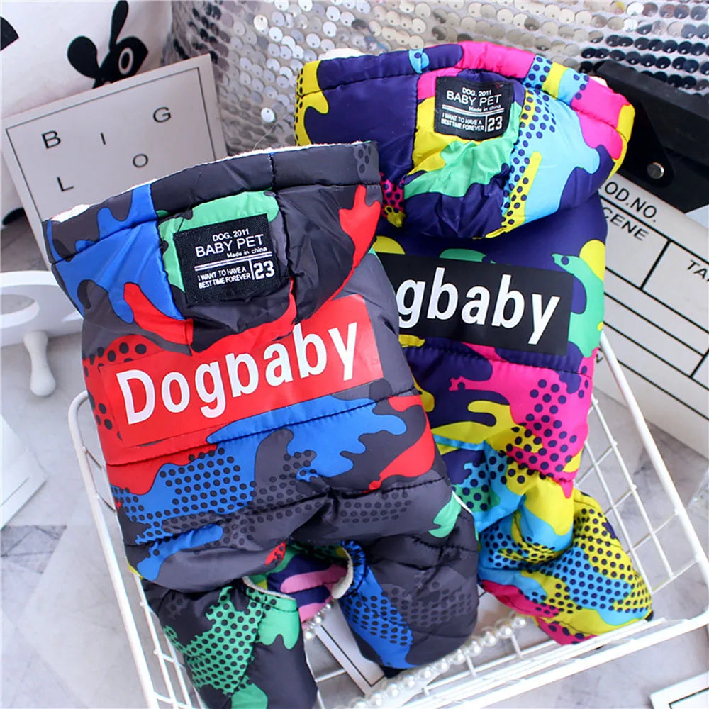 Pet Dog Clothes Winter Warm Dog Windproof Coat Thicken Pet Clothing For Dogs Cats Costume Jumpsuit Hoodies Jacket Pet Supplies