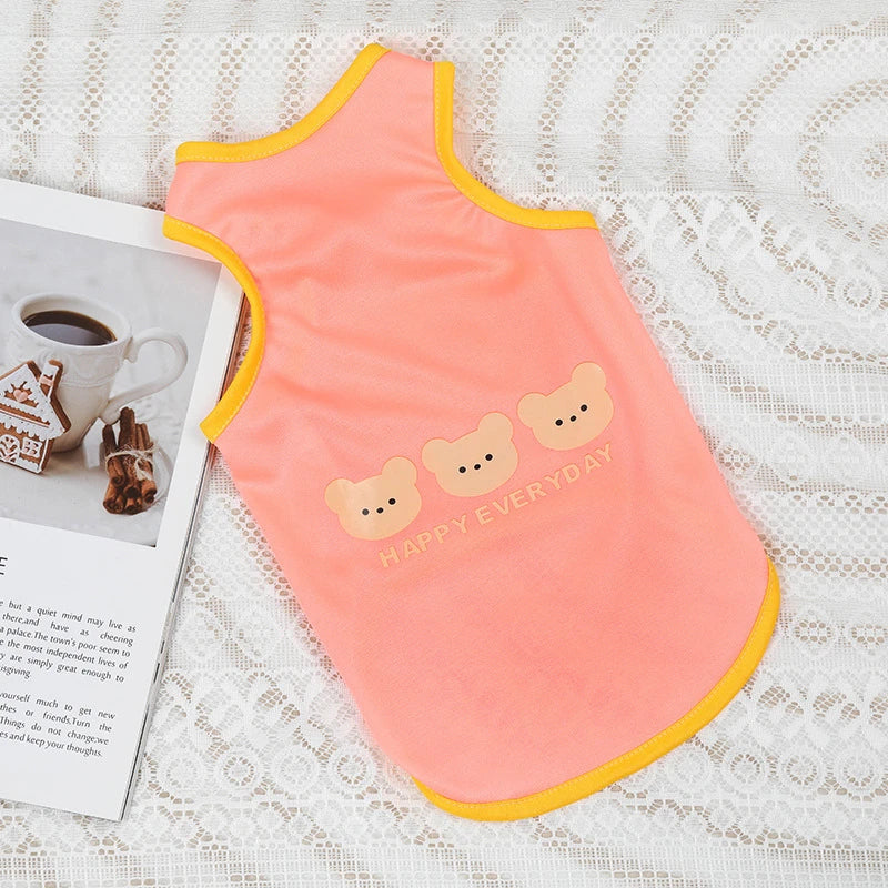Cartoon Print Summer Pet Dog Clothes Daisy Animal Lightweight Spring Vest for Cat Medium Big Pet Supplies XXL Puppy Clothing