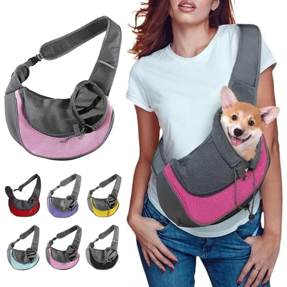 Large Space Pet Travel Shoulder Bag, Widened And Thickened Shoulder Strap Design Does Not Squeeze Breathable Mesh Pet Backpack