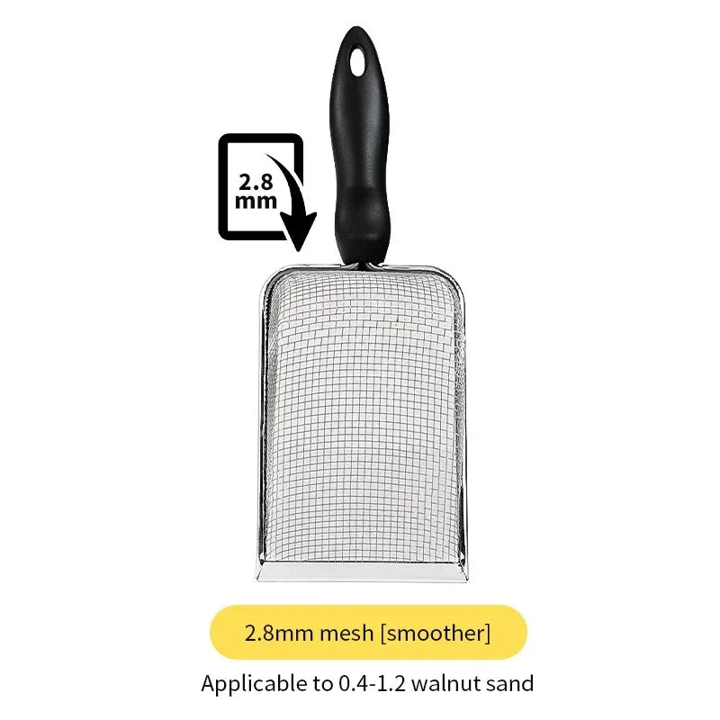 Cat Litter Shovel Stainless Steel Reptile Sand Substrate Shovel Clean Up Feces Fine Mesh Sifter For Bedding cat litter scoop