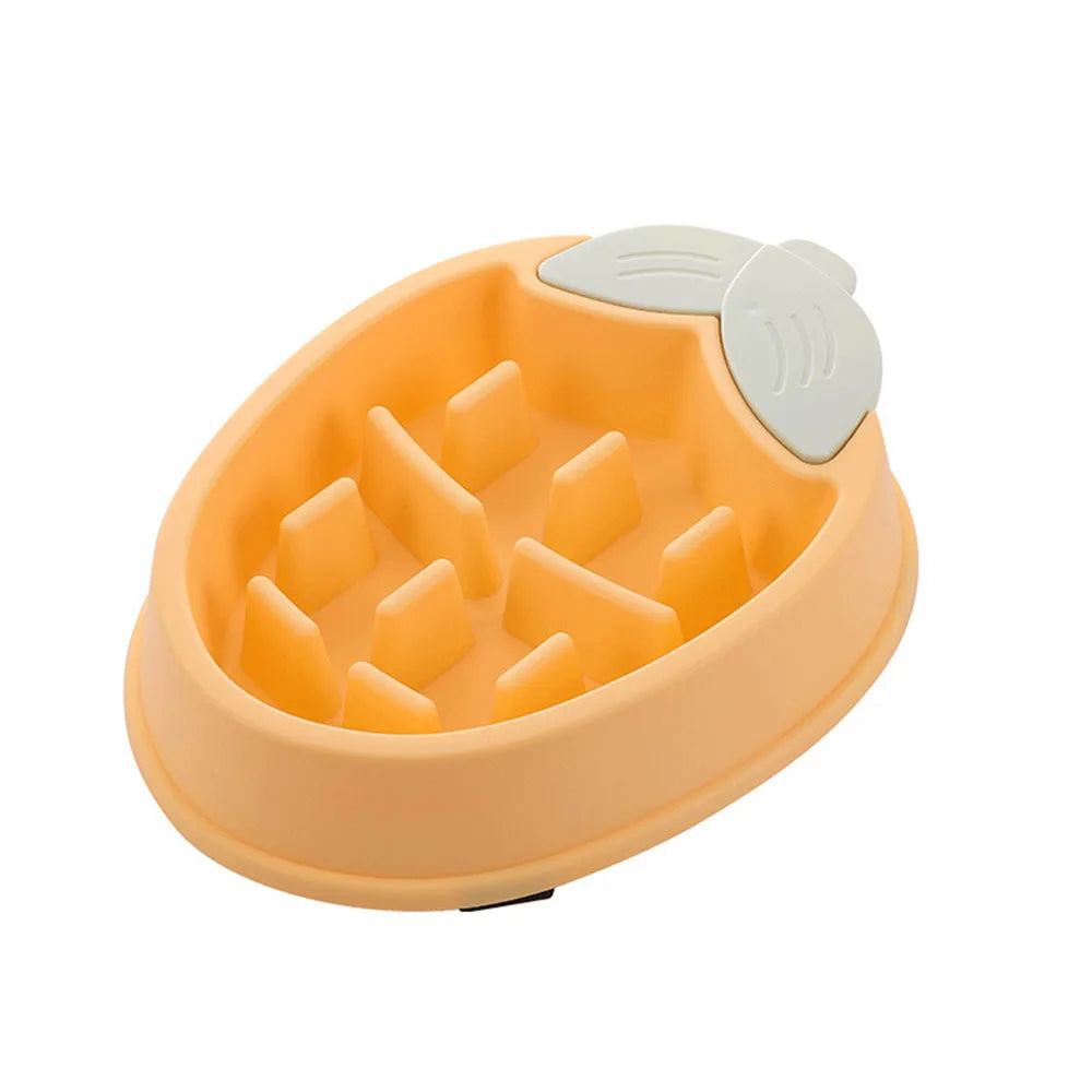 Slow Dog Bowl for Puppy Large Dogs Anti-Gulping Dog Slow Feeder Stop Bloat Slow Eating Pet Bowls Corn Peach Strawberry Pineapple