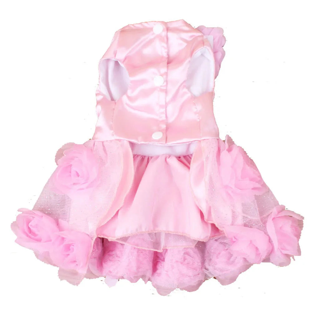 Dog Dresses Puppy Wedding Dress Female Dogs Wedding Costume Girl Dogs Rose Dress for Doggy Teddy Chihuahua Pet Princess Clothing