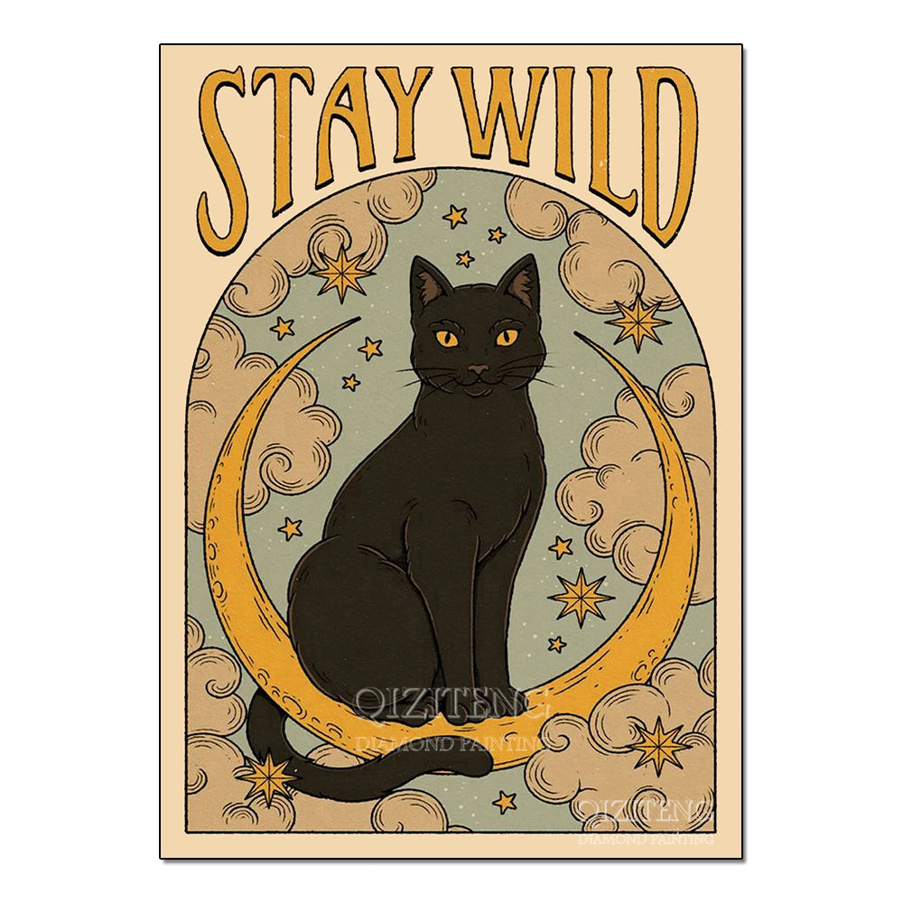Tarot Cards Cat 5D Diamond Painting Cute Raccoon Full Diamond Cross Stitch Cartoon Animal Embroidery Mosaic Art Home Decoration