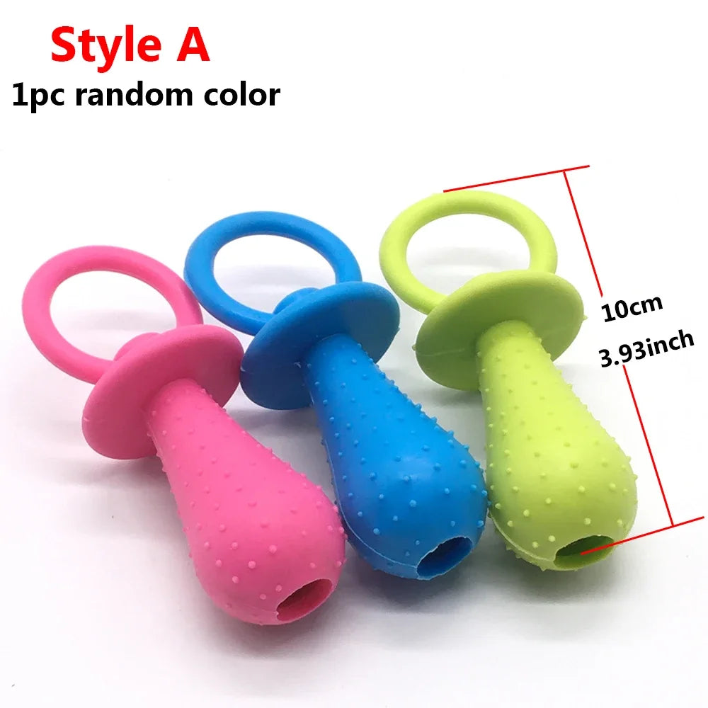 1pc Pet Chew Toy Soft TPR Small Dogs Teeth Grinding Chewing Squeaky Toys Indoor Puppy Interactive Training Molar Biting Toy