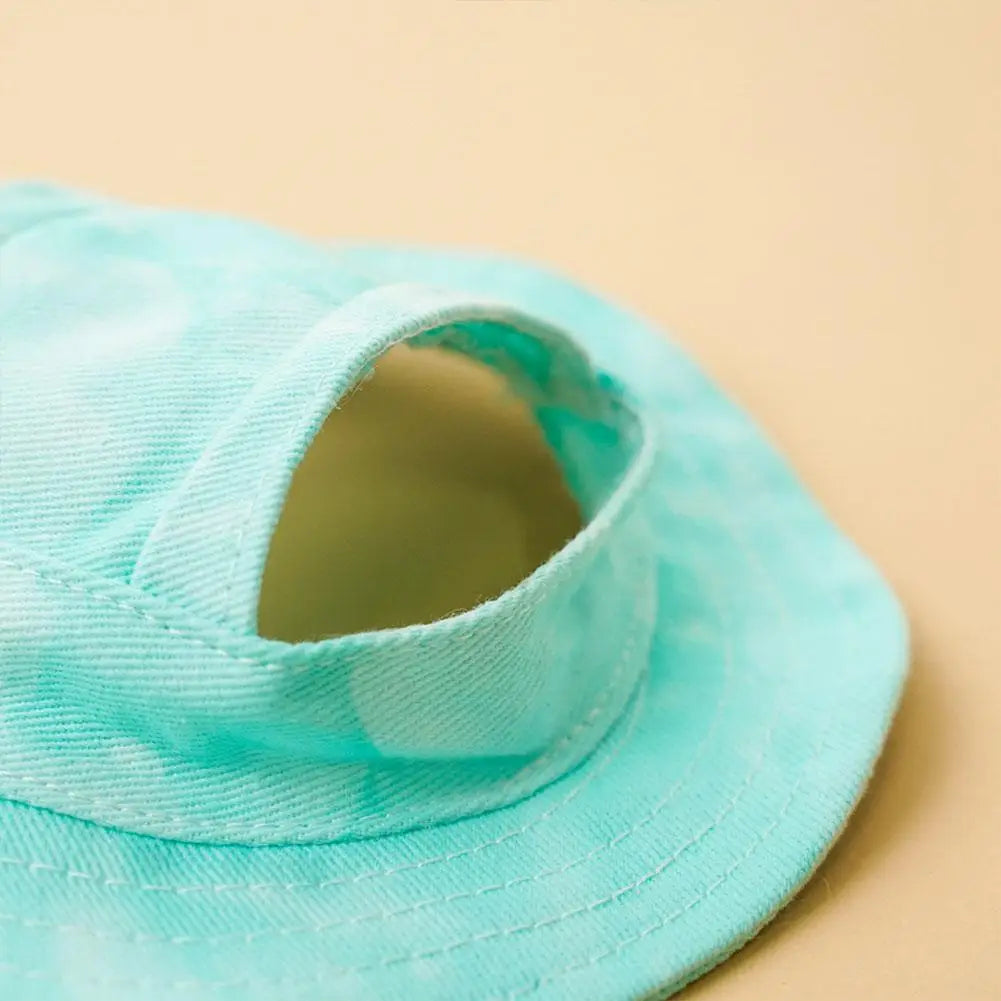 Dog And Cat Sun Hat Anti-strangle Hat Anti-fall Exposed Ears Adjustable Rope Buckle Bucket Hat Pet Supplies Colorful Large Size