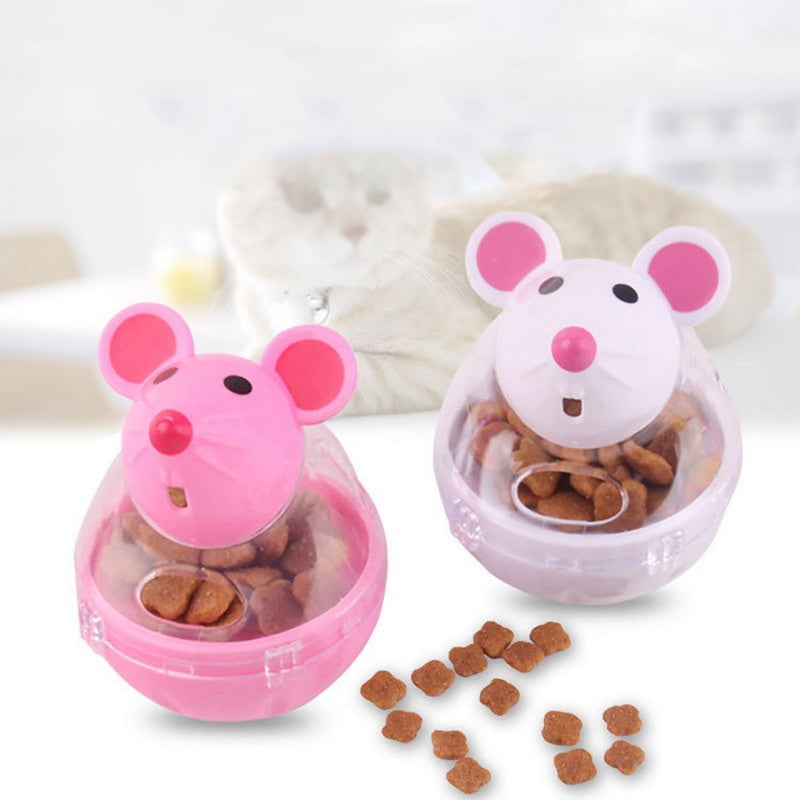 Pet Feeder Cat Toy Mouse Food Rolling Leakage Dispenser Bowl Playing Training Funny Toys for Cat Kitten Cats Toy Pet Supplies