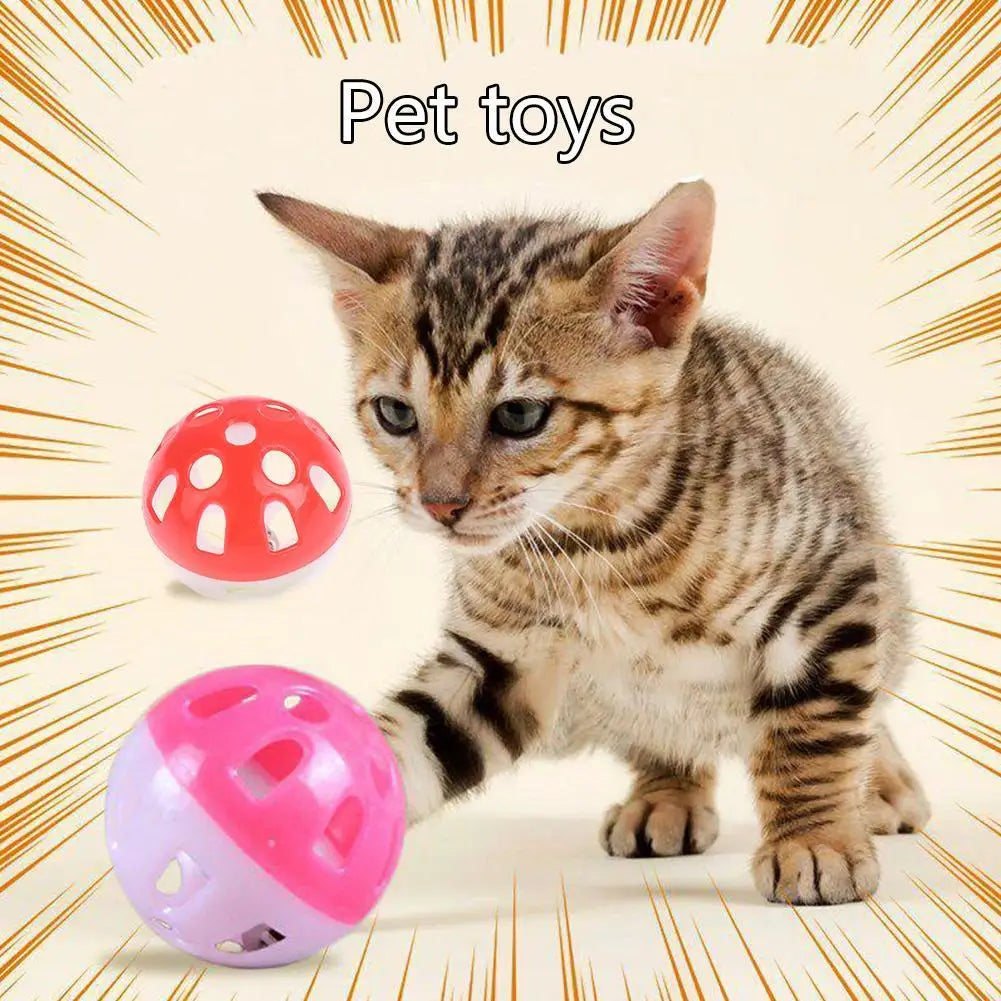 Pet Toys Colorful Kitten Toy Ball Plastic Hollow Bell Ball Interactive Ball Fun Training Chasing Cats And Dogs Pet Ball Pet Toy