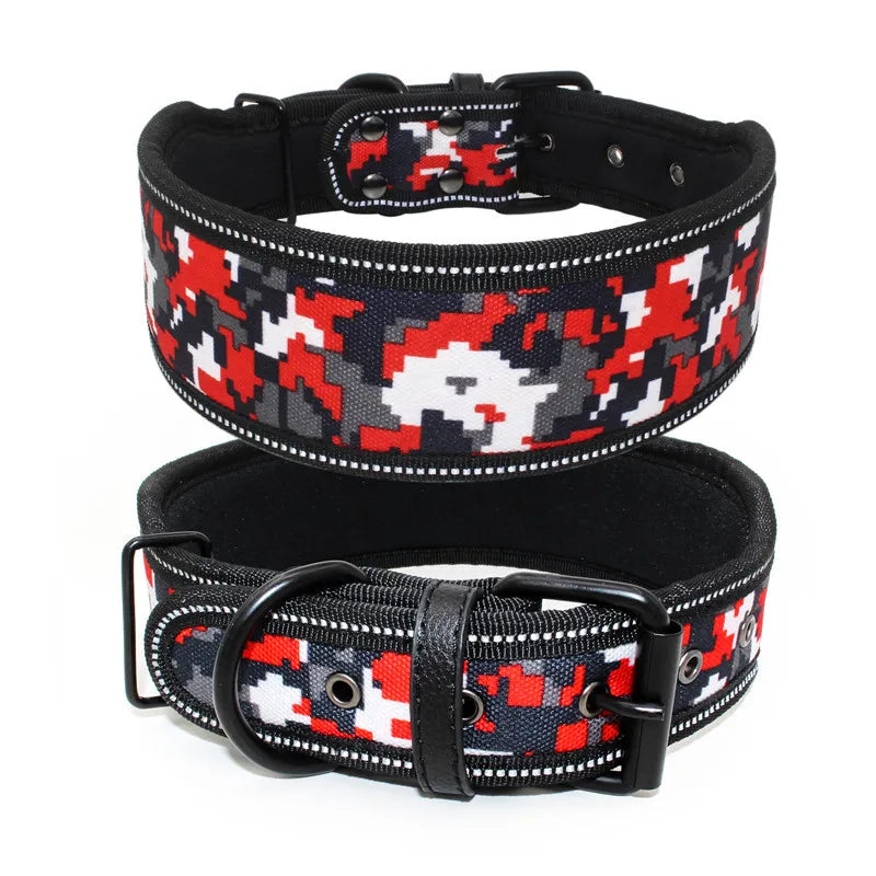 Reflective Puppy Big Dog Collar with Buckle Soft Padded Wide Adjustable Pet Collar for Medium Large Dogs Pitbull Leash Dog Chain