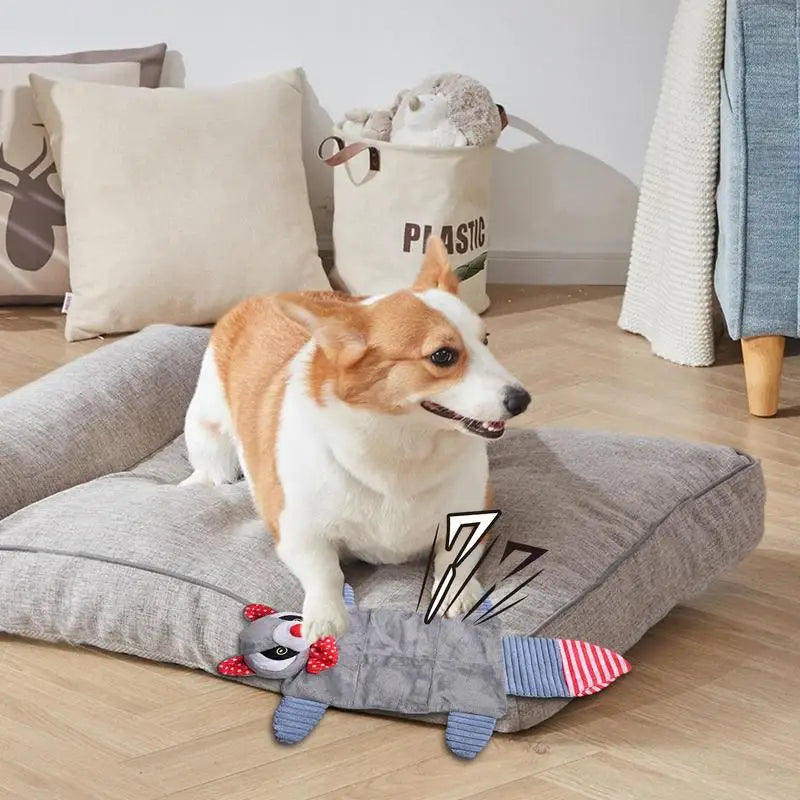 Stuffless Squeaky Dog Toys Interactive Plush Puppy Chew Toys With Squeakers Crinkle Interactive Toy No Stuffing With Squeakers