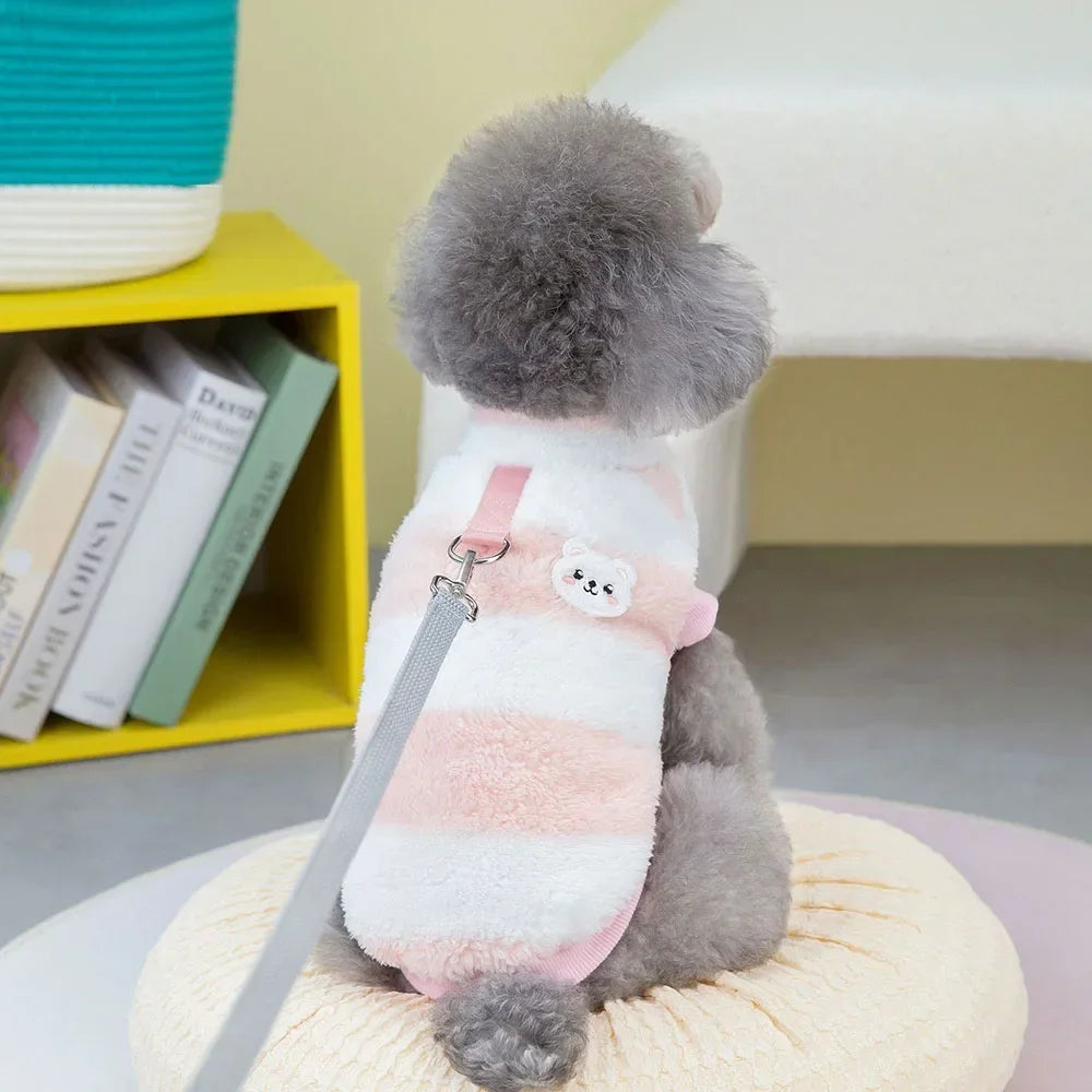 Soft Coral Fleece Cat Shirt Dog Vest Pet Dog Clothes for Small Dogs Puppy Clothing Pet Sweater Spring Autumn Winter Pet Outfits