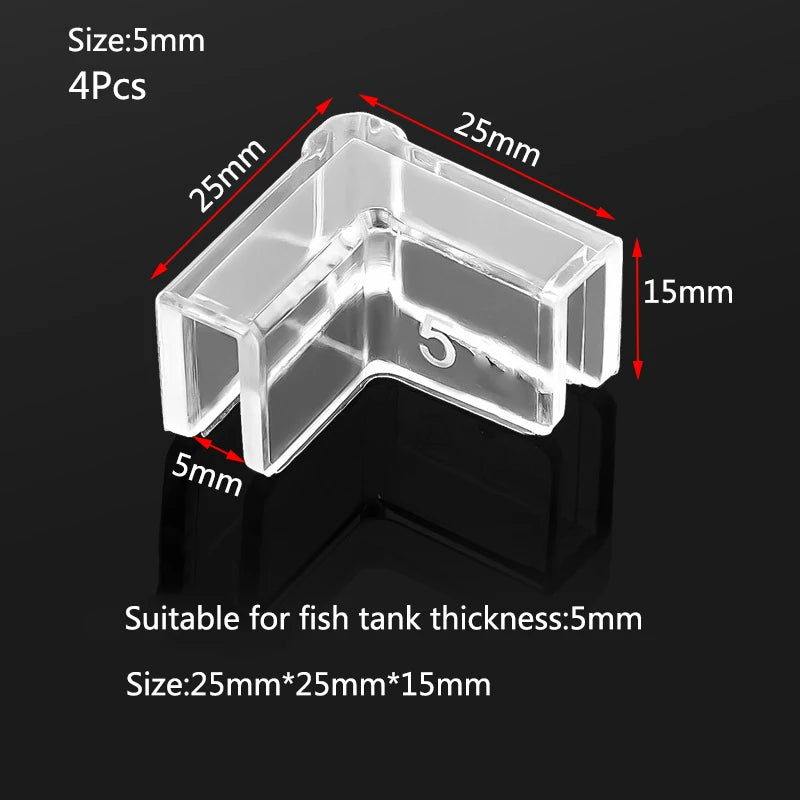 4pcs 5/6/8/10/12/15mm Transparent Anti-collision Fish Tank Corner Protector Adhesive Free Protective Cover Aquarium Accessories