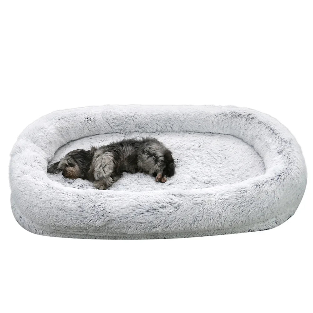 Cross-border explosion human kennel plush human dogbed winter warm sponge dog pad giant dog bed