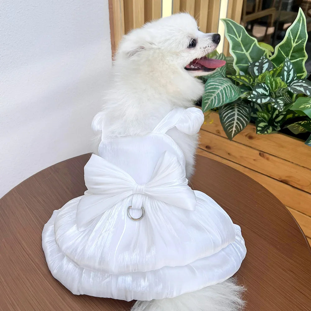 Summer Pet Dog Skirt Puppy Striped Butterfly Skirt Princess Baby Dog Wedding Midi Dress Cat Skirt Shih Tzu Dog Clothes for Party