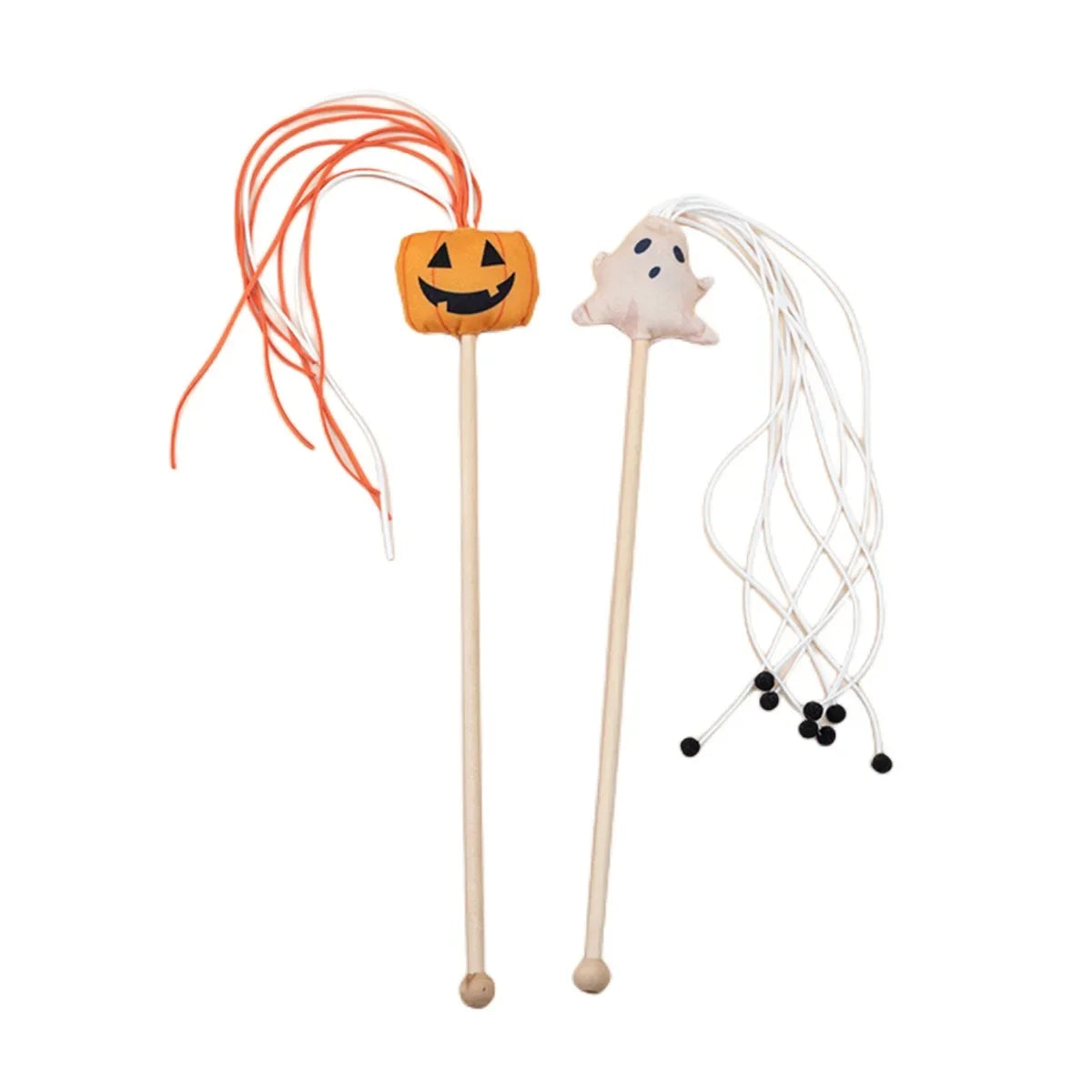Cat Toy Cat Teaser Sticks Halloween Cat Stick Tassel Cat Stick Cute Cat Toy Halloween Pet Supplies