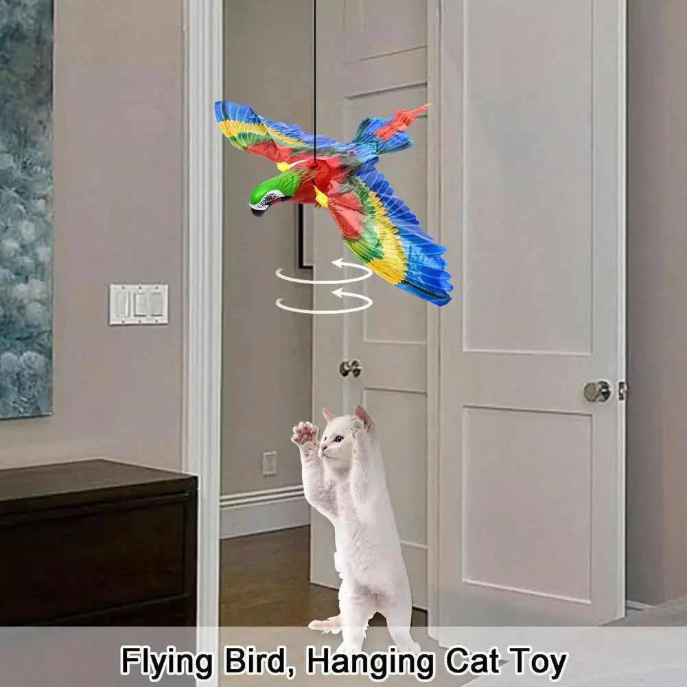 Interactive Cat Toy Can Fly And Call Electric Eagle Simulation Simulation Chirps Birds Interactive Slaps Cat Bird Light Toy V7C2