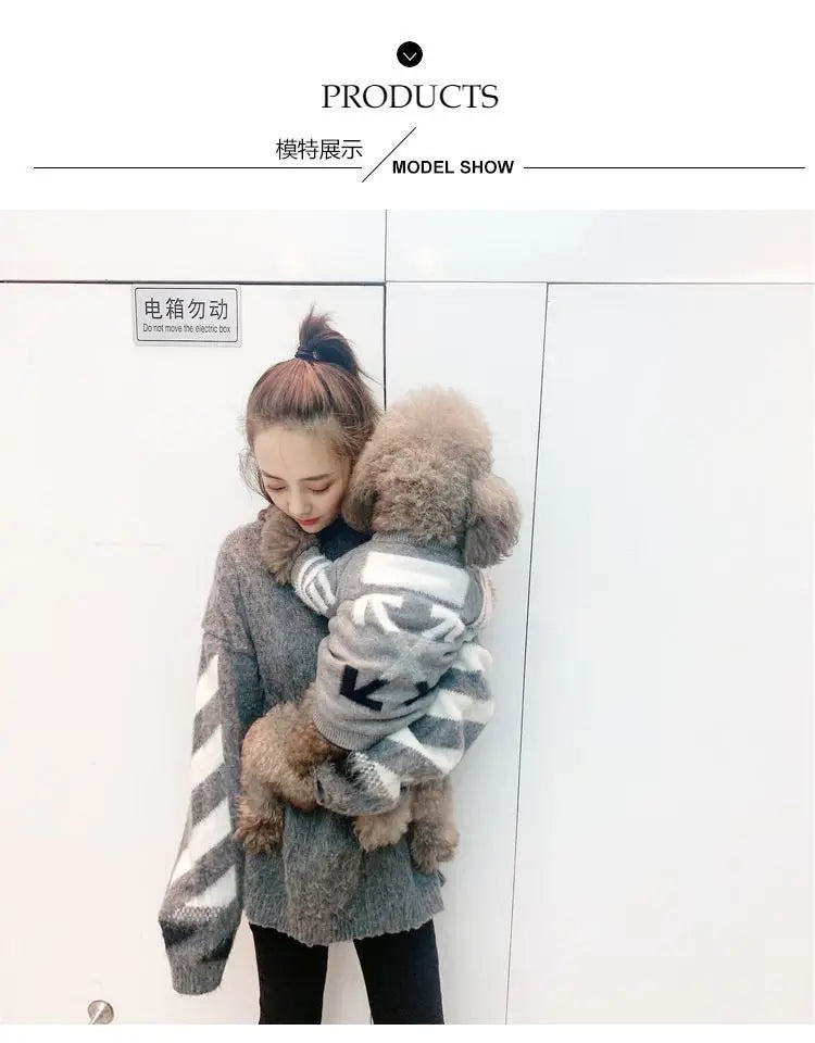 The New Pet Clothes Cat Sweater Dog Sweater Korean Version Spring and Autumn Parent-child Wear Six Sizes