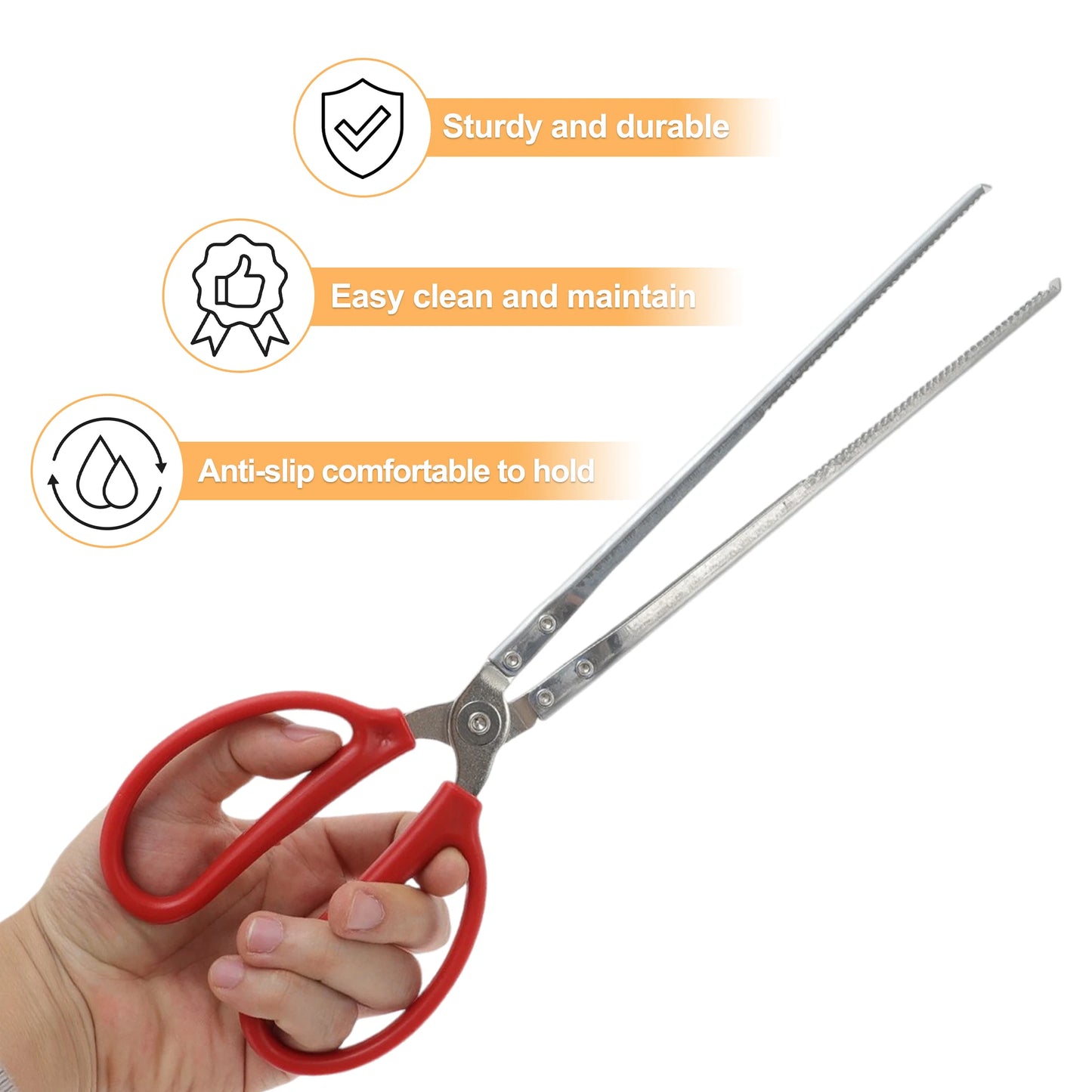 UXCELL Snake Feeding Tongs Stainless Steel Extra Long Straight Design Silver Tone Cleaning Tools Fish Aquatic Pet Supplies