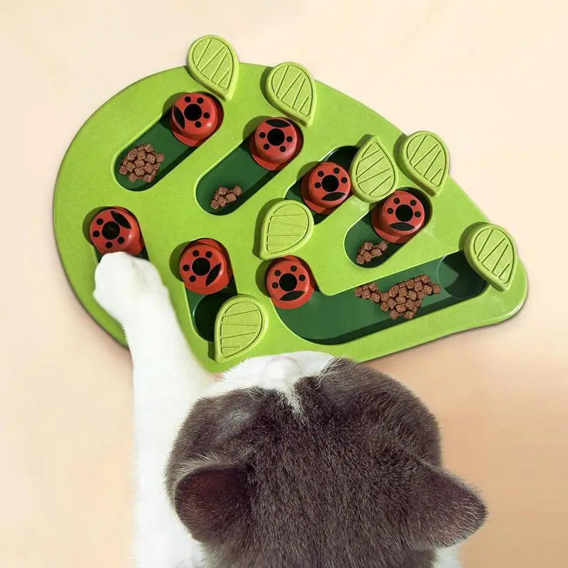 Treat Dispensing Dog Toys Dog Treat Toy Mentally Stimulation Treat Puzzle Green Leaf Shaped Interactive Cat Treat Bowl Pet