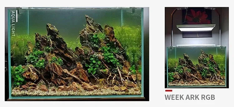 WEEK AQUA A430 Pro Full Spectrum Aquarium Led Light Fish Tank Aquatic Plants Light with APP Bluetooth Controller and Shade Plate