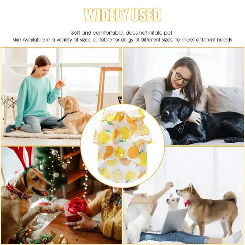 Summer Dog Shirt Breathable Puppy Outfit Fruit Print Puppy Outfit Pet T-Shirt Soft Pet Apparel Dog Shirt For Puppy