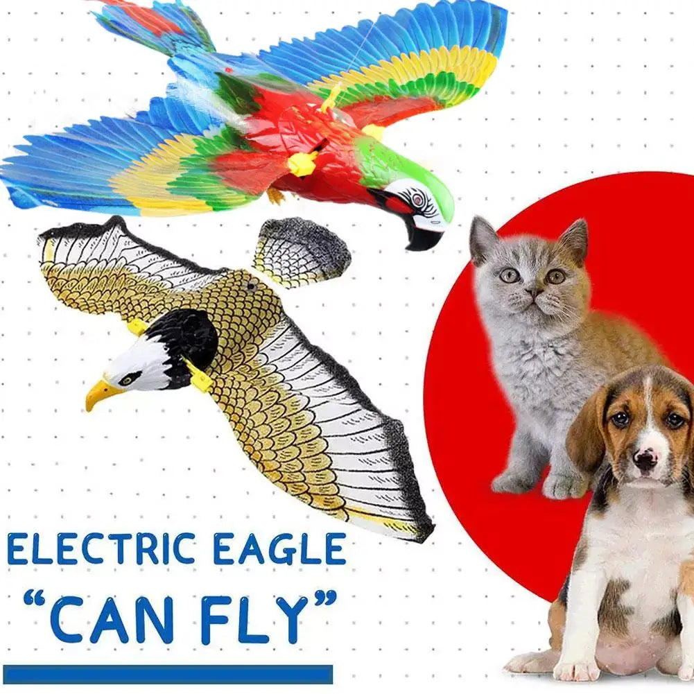 Interactive Cat Toy Can Fly And Call Electric Eagle Simulation Simulation Chirps Birds Interactive Slaps Cat Bird Light Toy V7C2