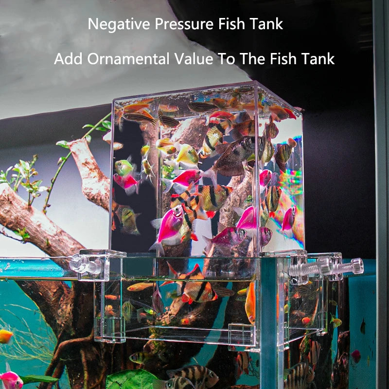  Fish Elevator-Negative Pressure Suspended Fish Tank Water Auto-Refill Water Level Maintenance Increase Fish Activity Area