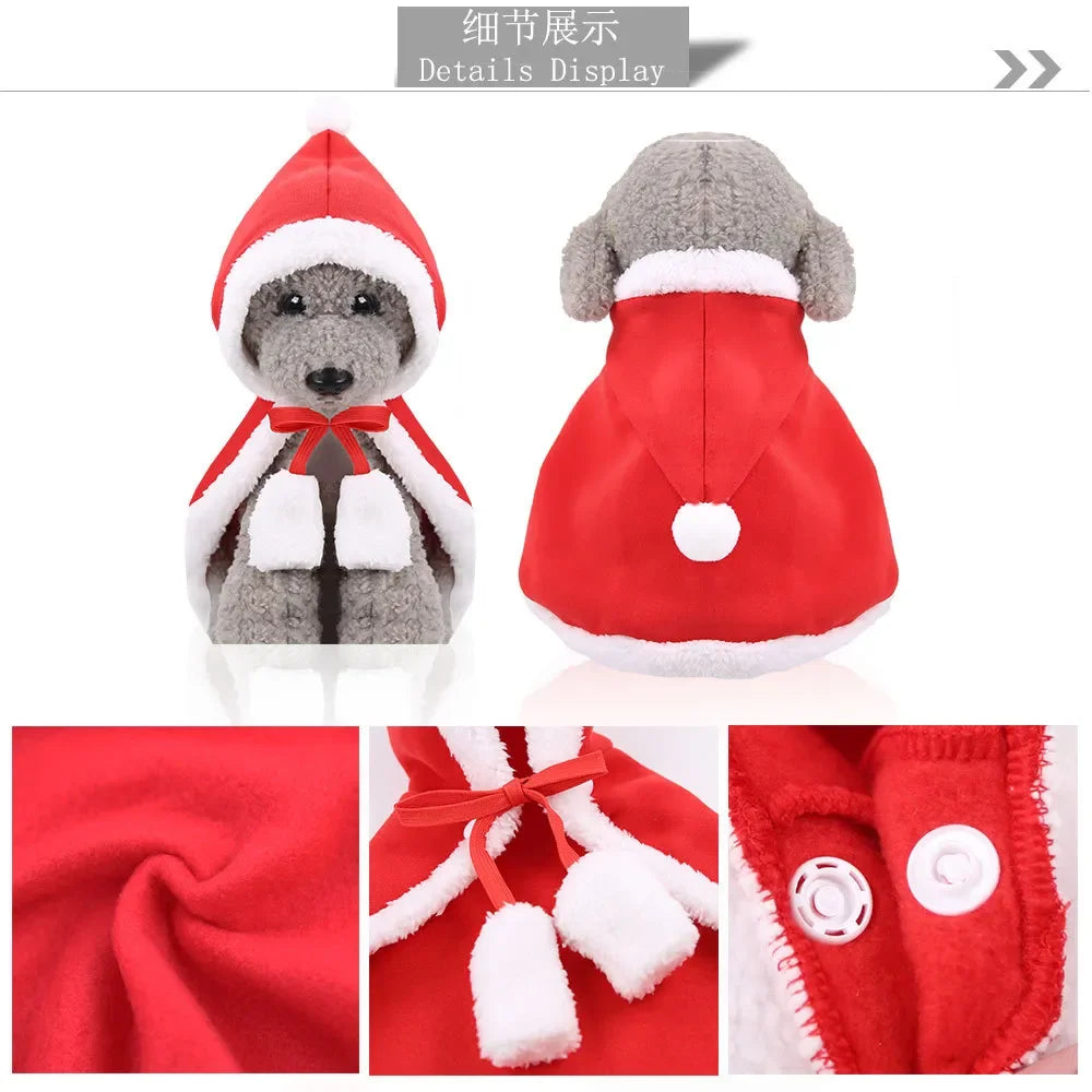 Christmas Pets Dressing Up Santa Funny Pet Clothes For Small Medium Large Dogs Winter Warm Dog Clothes Chihuahua Pug Yorkshire