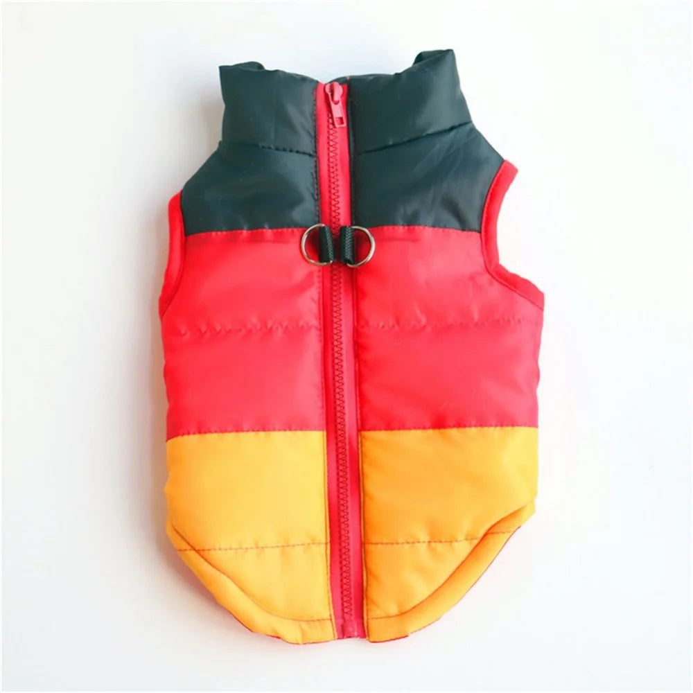 Windproof Pet Vest Jacket Winter Warm Big Dog Clothes Puppy Harness Clothing Funny Printed Coat for Small Medium Dogs Cats XS-XL