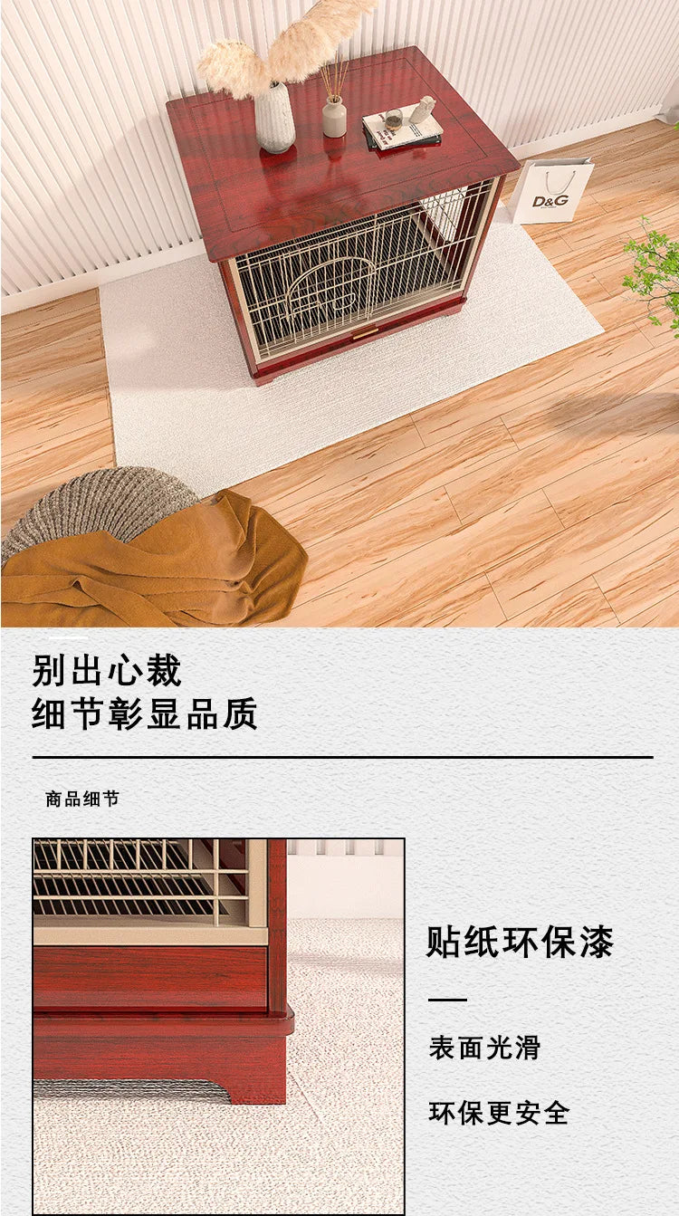 Spot solid wood Chinese dog cage, small and medium-sized Shiba Inu Teddy Corgi special high-end luxury furniture boutique dog ho