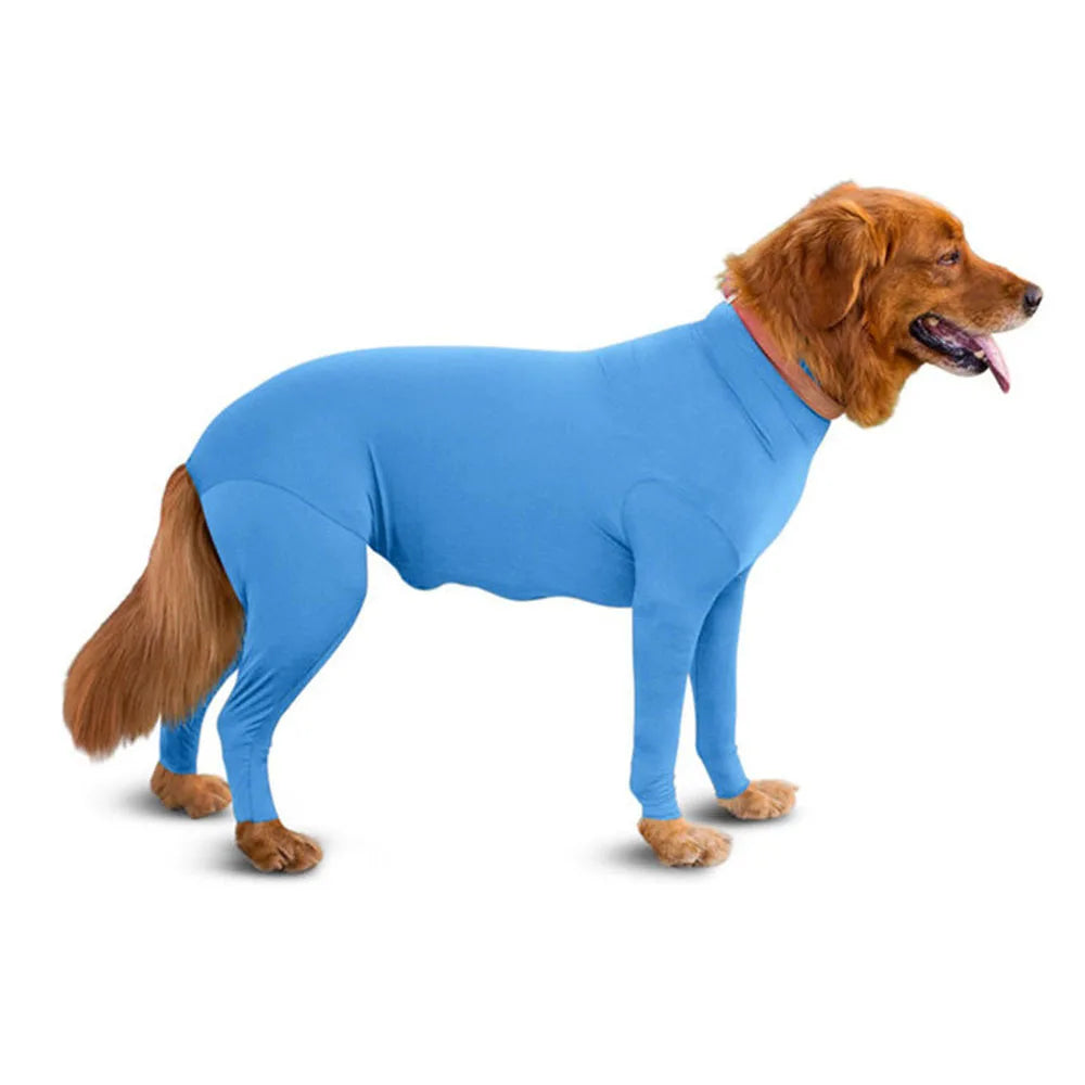 Dog Onesie Clothes Shedding of Dog Hair for Home Car Travel Anxiety Calming Shirt Surgery Recovery Body Jumpsuit for Large Dogs