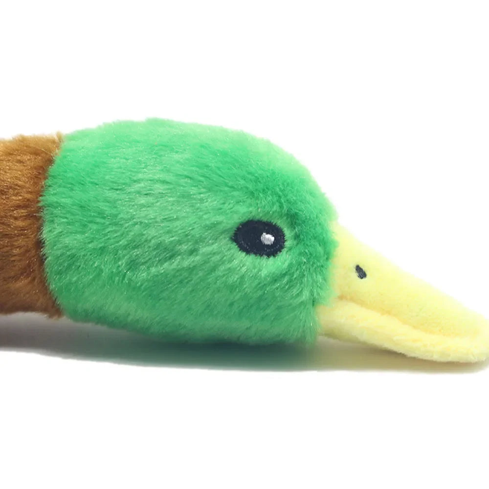 Durable Plush Duck Dog Toy for Aggressive Chewers Pet Mallard Duck Dog Toy Squeaky Plush Puppy Toy for Small Medium Large Dogs