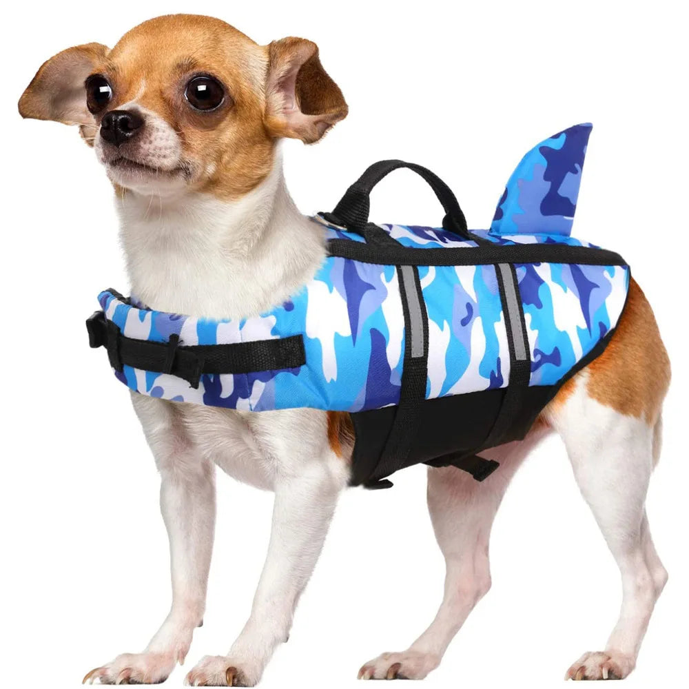 Dog Life Jacket Lightweight Adjustable High Visibility Dog Life Vest for Swimming High Flotation Reflective Life Jacket for Dogs