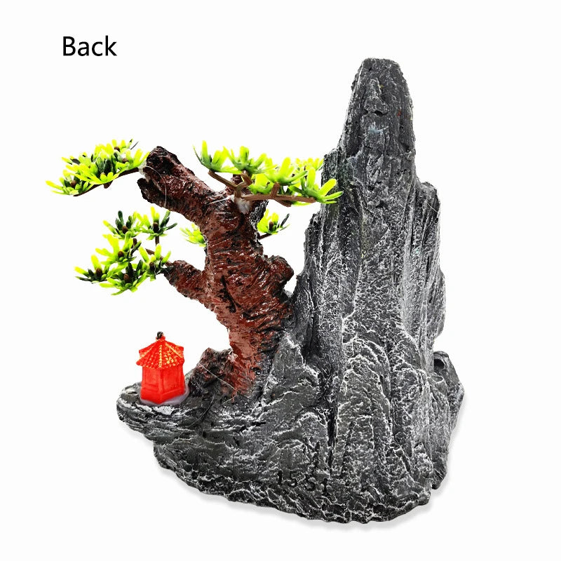 Resin Aquarium Rockery Mountain Decoration Artificial View Rock Cave Stone Tree Fish Tank Ornament Pet Supplies Home Decor New