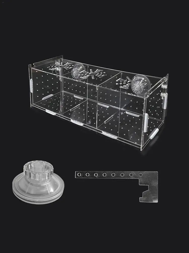 Fish Breeder Box for Aquarium Acrylic Clear Breeder Box with Hook Multifunctional Non Slip Aquarium Incubator with Suction Cup