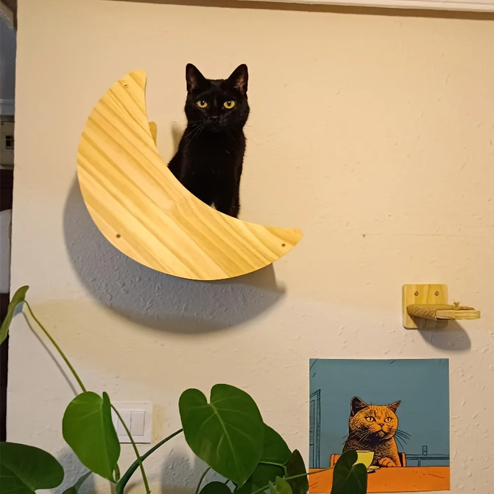 1Pc Cat Wall Mounted Bridge & Scratching Post & Cat Hammock Cat Nest Cat Sisal Stairway Ladder for Kittens Pet Indoor Furniture