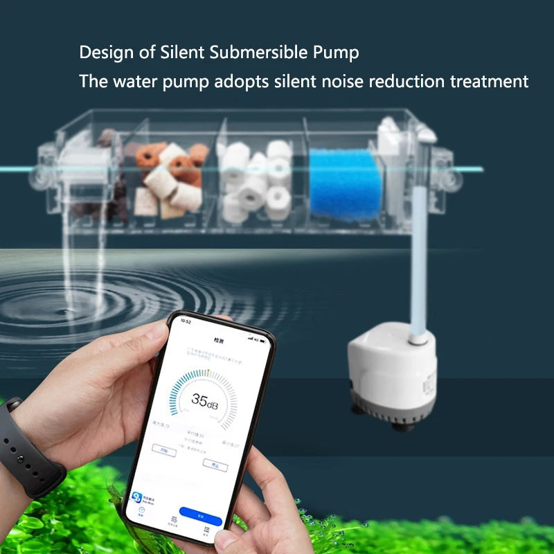 Waterfall Fish Tank Filter Box Wall Mounted Built-in Silent Circulating Water Purifier For Aquarium Tank Box With Water Pump