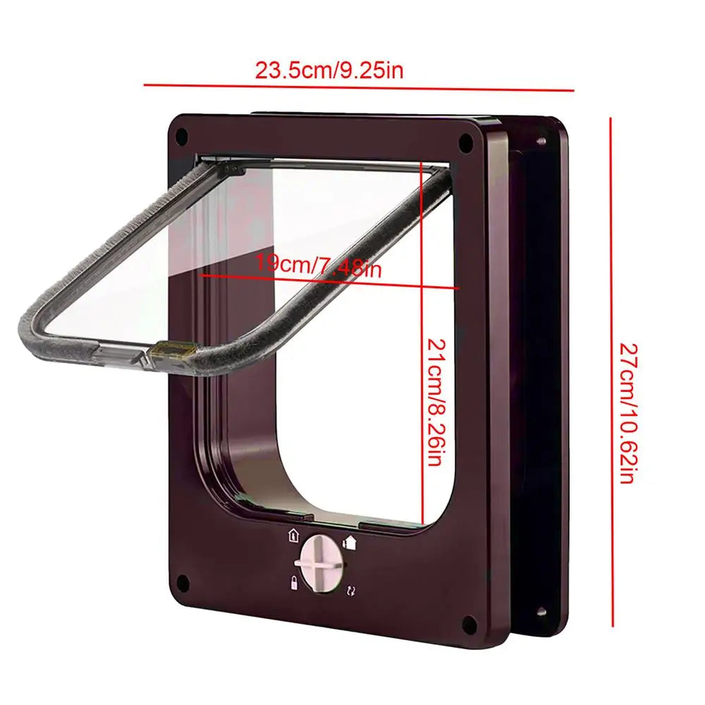 Cat Door with Flap Pet Door, Easy Set-Up, 4 Ways Locking, Weatherproof Safe Cat Doors, Pet Supplies, Window Cabinets