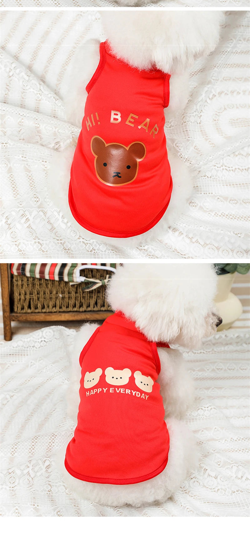 Cartoon Print Summer Pet Dog Clothes Daisy Animal Lightweight Spring Vest for Cat Medium Big Pet Supplies XXL Puppy Clothing