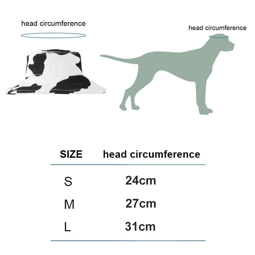 Cute Bucket Hat for Dogs Pet Outdoor Sunscreen Hat Summer Cap Puppy Dog Hat with Adjustable Belt for Small Medium and Large Dogs